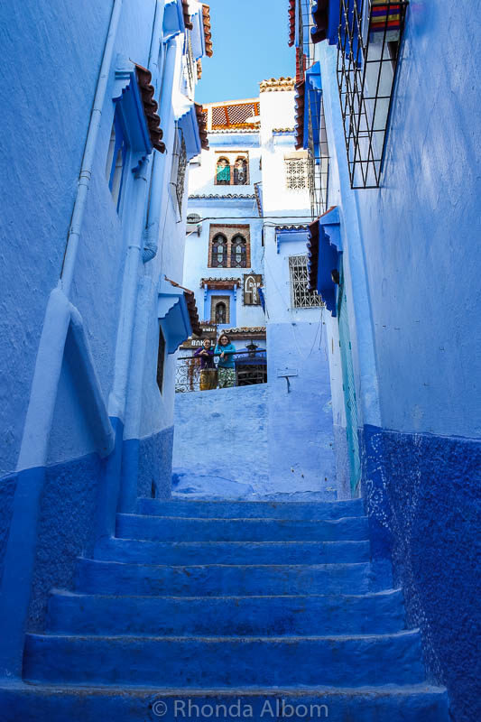 Blue-washed buildings and alleyways of Chefchaouen medina, Morocco