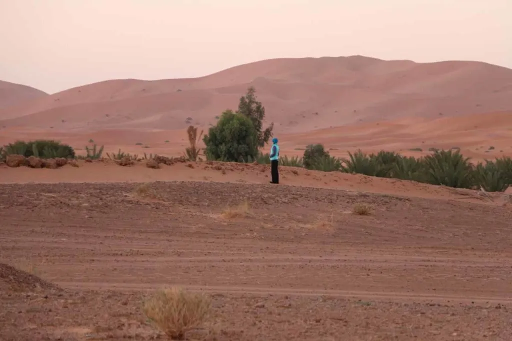 The dunes of Erg Chebbi near Merzouga at the end of the Fes to Merzouga route