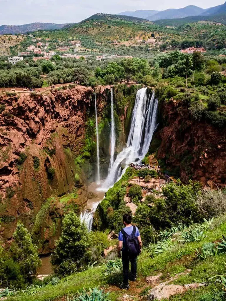 Ouzoud waterfalls cascading in Morocco