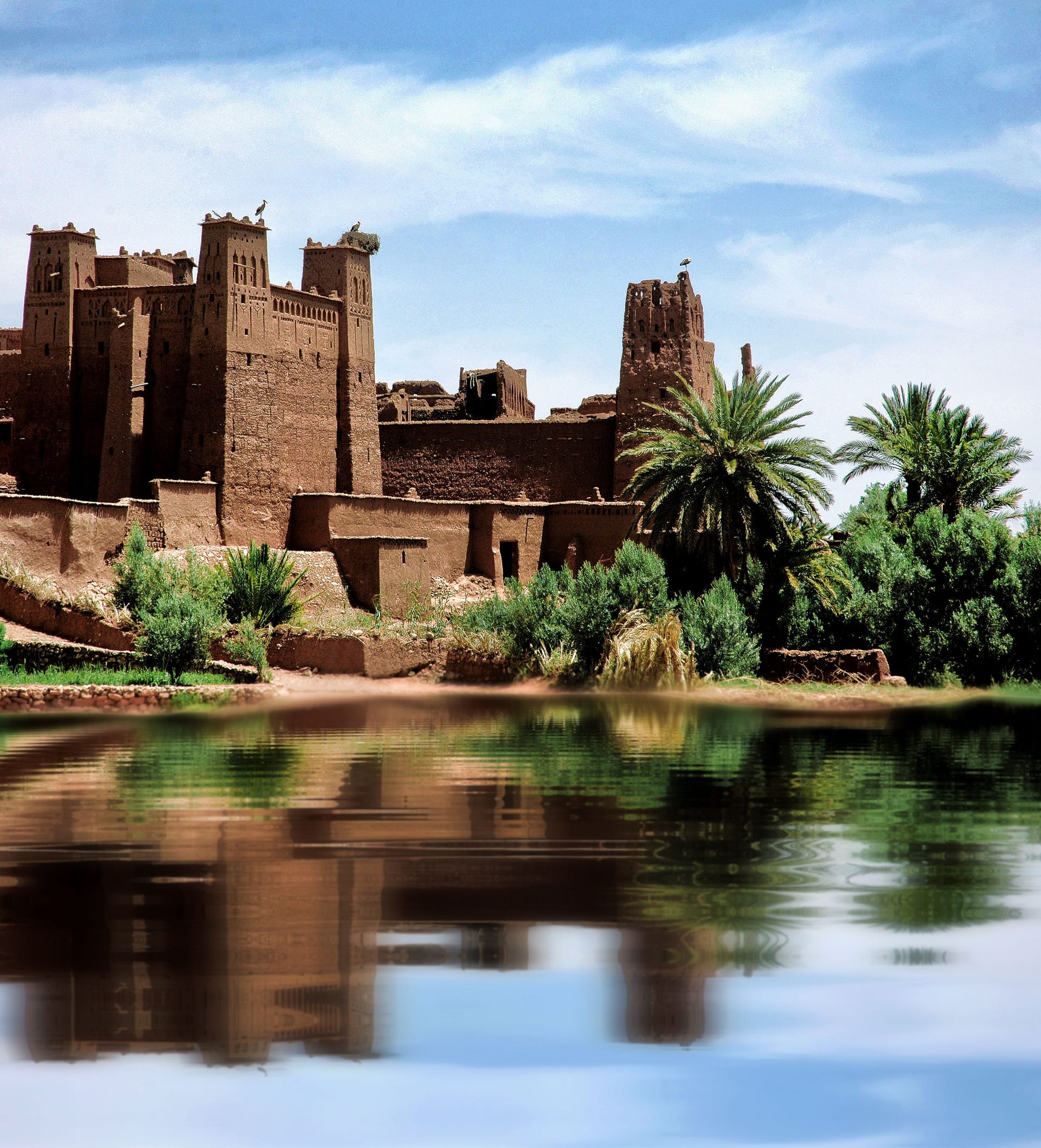 Ait Ben Haddou ksar reflected in the Ounila river — UNESCO World Heritage Site